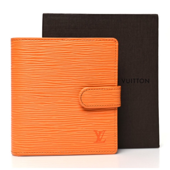 Louis Vuitton Epi Porte-Billets Compact Wallet Mandarin Dust Bag and Box - Picture 1 of 11